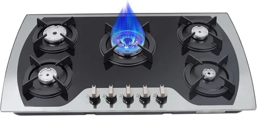 Miniatura 10 de Placa de cocina de gas de 4 quemadores, placa de gas de acero inoxidable empotrada de 23 pulgadas para gas natural con kit de conversión