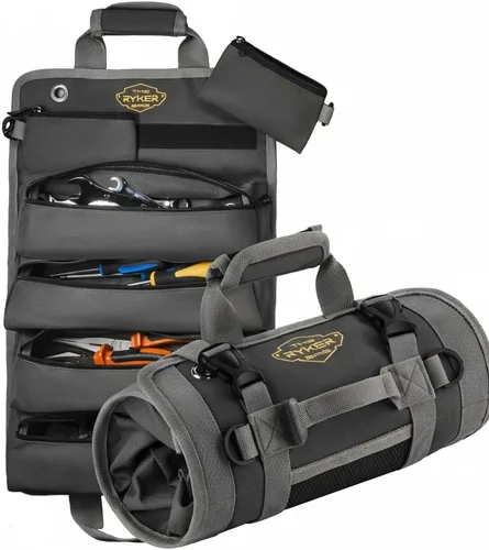 Miniatura 11 de Organizador de bolsa de herramientas enrollable The Ryker para regalos para papá. Organizador de bolsa de herramientas resistente para motocicleta.