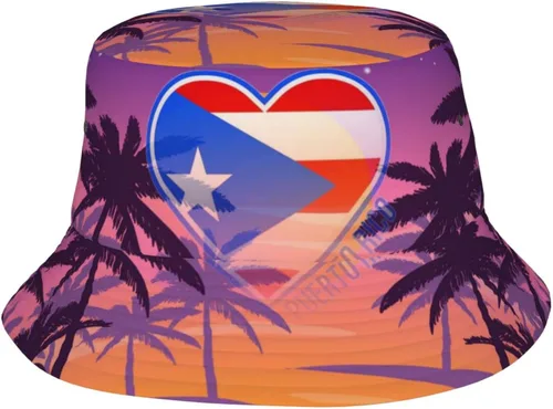 Miniatura 12 de Sombrero de pescador de Puerto Rico para el sol, sombrero de playa, divertido gorro de pescador, para exteriores, para hombres y mujeres, talla única