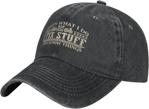 Miniatura 2 de Gorra de béisbol con texto "I Fix Stuff Dad" para regalar