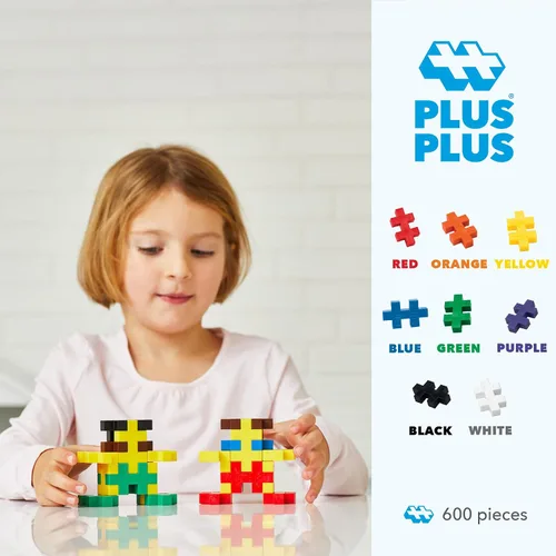 Miniatura 3 de PLUS PLUS Big - Juego de 600 piezas en bañera de almacenamiento, bloques de construcción de rompecabezas grandes entrelazados, juguetes de tallo