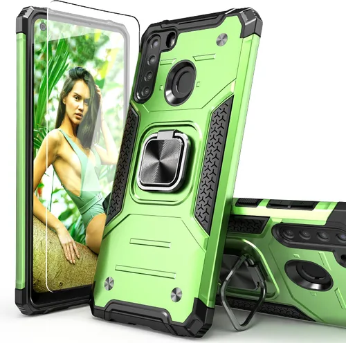 Miniatura 15 de Funda para Galaxy A15 con protector de pantalla negro para hombres y niños, cubierta híbrida de prueba de caídas con soporte para tarjeta de montaje