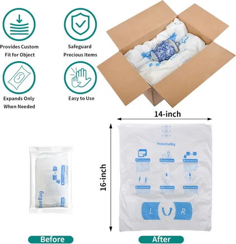 Miniatura 4 de 2 paquetes de espuma expandible de 14 x 16 pulgadas para PC, electrónica y artículos irregulares, espuma de embalaje expandible a prueba de golpes