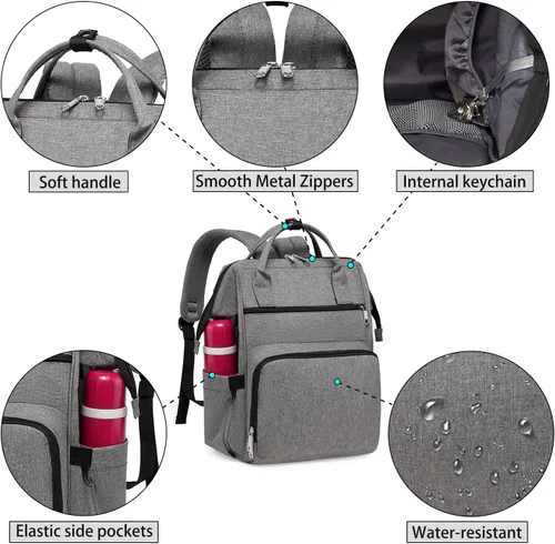 Miniatura 5 de Mochila de Enfermera Gatycallaty, Gris, Estándar
