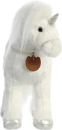 Miniatura 2 de Aurora® Exquisito Breyer® Xavier Peluche - Detalles realistas - Juego imaginativo - Blanco 13 pulgadas