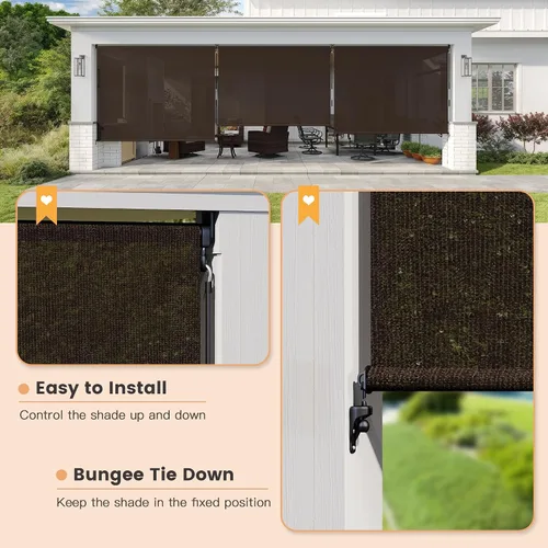 Miniatura 3 de VICLLAX - Persiana enrollable sin cable para exteriores con diseño de empalme de 4'×6', persiana enrollable para exteriores, para porche, patio