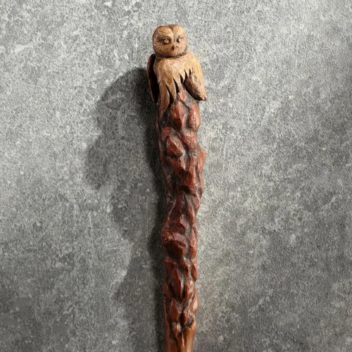 Miniatura 4 de Veronese Design 14 3/8 pulgadas Búho varita mágica resina coleccionable Wizard Prop