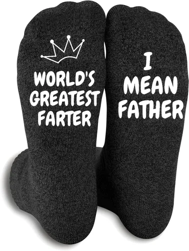 Mason Life Calcetines divertidos para hombre, regalos de cumpleaños para papá, regalos divertidos para papá, el mejor pedo del mundo, I Mean Father