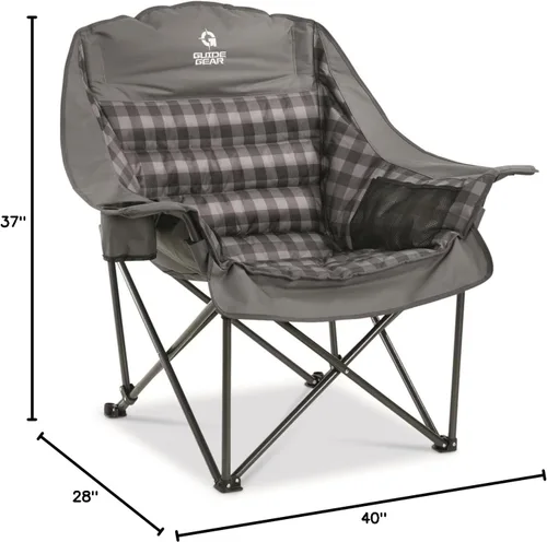 Miniatura 3 de Guide Gear - Silla de campamento acolchada extragrande de gran tamaño, portátil, plegable, apta para exteriores, adultos, hombres y mujeres, resiste