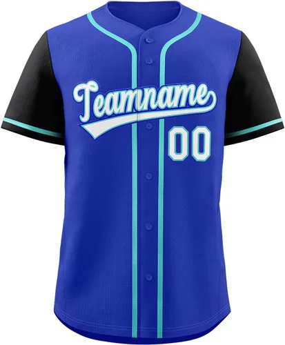 Miniatura 102 de Camisetas de béisbol personalizadas con botones de manga corta, número de nombre cosido personalizado / impreso para adultos y jóvenes