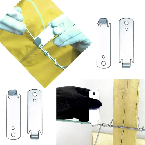 Miniatura 6 de Tornador de alambre para valla para clips de poste en T, herramienta de torsión de alambre de púas para alambre de esgrima, acero inoxidable