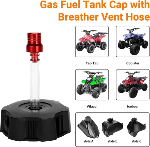 Miniatura 4 de Tapa de tanque de combustible FVRITO para Tao Tao Coolster 125cc 110cc ATV Quad 4 Wheeler 90cc 70cc 50cc NST Kazuma Roketa Sunl Baja con tubo