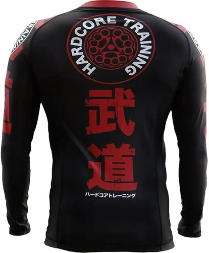 Miniatura 2 de Hardcore Training Camiseta de compresión para hombre, manga larga, Jiu Jitsu, MMA No-Gi, BJJ apretada, capa base de combate