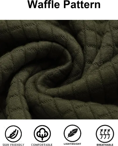 Miniatura 6 de COOFANDY - Sudadera con capucha para hombre, casual, de manga larga, con cordón ajustable y tejido de punto de gofre