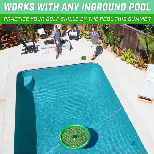 Miniatura 3 de GoSports Splash Chip - Juego de golf flotante, incluye objetivo de astillado, 16 pelotas de golf de espuma, 1 alfombrilla de astillado y cuerdas