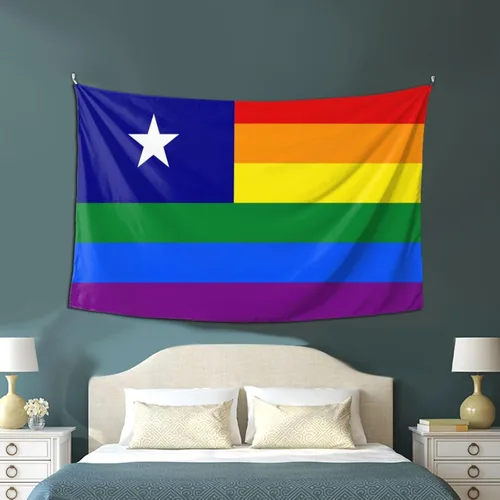 Miniatura 4 de LIFANGMI Bonnie Blue Pride Rainbow LGBT Flag Tapestry Wall Hanging 60x40 Inch Bedroom Living Room Dormitory Home Decoration Wall Tapestry