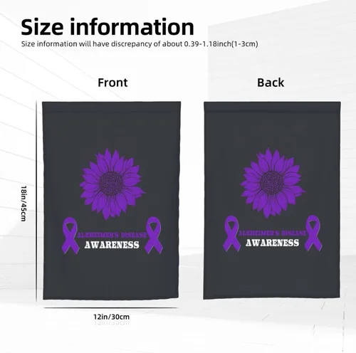 Miniatura 9 de Bandera de jardín de concientización sobre la enfermedad de Alzheimer de 12 x 18 pulgadas, cartel vertical de doble cara para decoración del hogar
