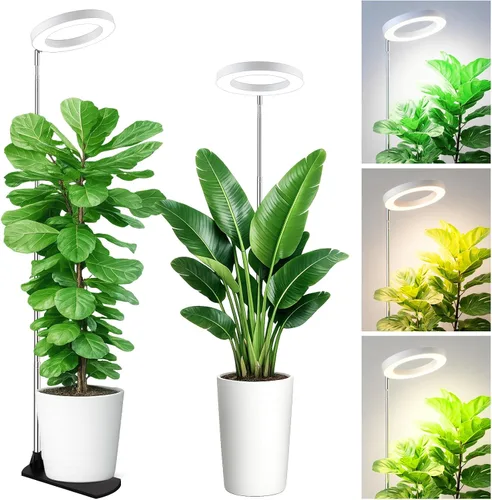 Miniatura 18 de LBW - Luces de cultivo para plantas de interior, luz de plantas de espectro completo de 144 LEDs, lámpara grande para plantas con 4 niveles Blanco
