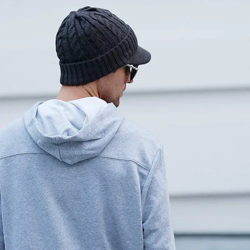 Miniatura 3 de FORBUSITE Gorro de punto para hombre con visera para invierno y mujer gorro grueso con ala