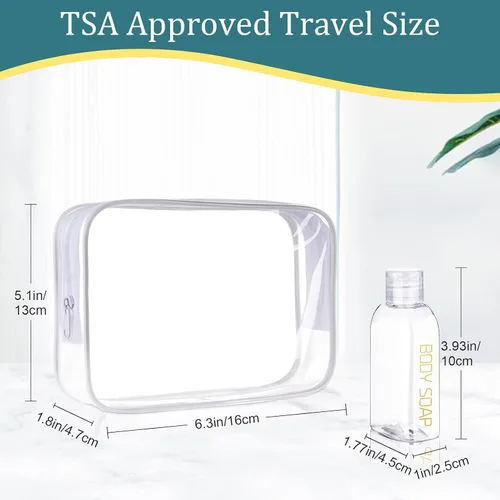 Miniatura 2 de Cosywell Kit de viaje de botellas exprimibles a prueba de fugas – 4 piezas de 3.4 onzas aprobadas por la TSA para champú, acondicionador y artículos