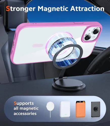 Miniatura 414 de FNTCASE Funda para iPhone 13 Pro-Max: Fundas magnéticas transparentes compatibles con Magsafe Slim anti amarillamiento protección contra caídas