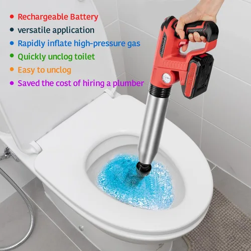 Miniatura 2 de Émbolo de inodoro eléctrico con caja dedicada, el émbolo de inodoro solo puede tardar 2 minutos en desatascar el inodoro, baño, desagüe de piso