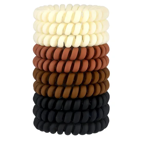 Miniatura 16 de JessLab Lazos para el cabello en espiral para mujeres, paquete de 10 sujetadores de cola de caballo sin rastro y sin daño, bandas para el cabello