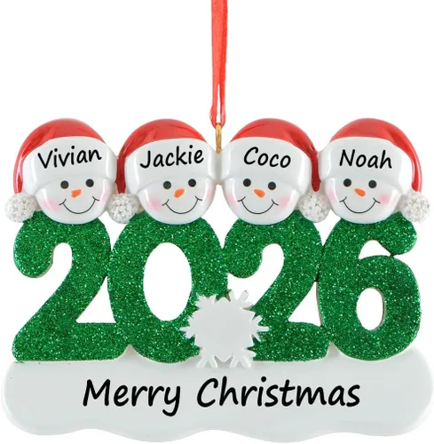 Miniatura 7 de Adorno de Navidad familiar personalizado 2025 – Adorno de árbol de Navidad de pareja de muñeco de nieve – Adornos colgantes decorativos – Regalos