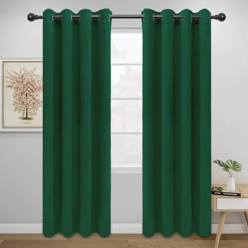 Miniatura 82 de Easy-Going - Cortinas opacas para dormitorio, aislamiento térmico sólido con ojales, cortinas de ventana para reducción de ruido, cortinas
