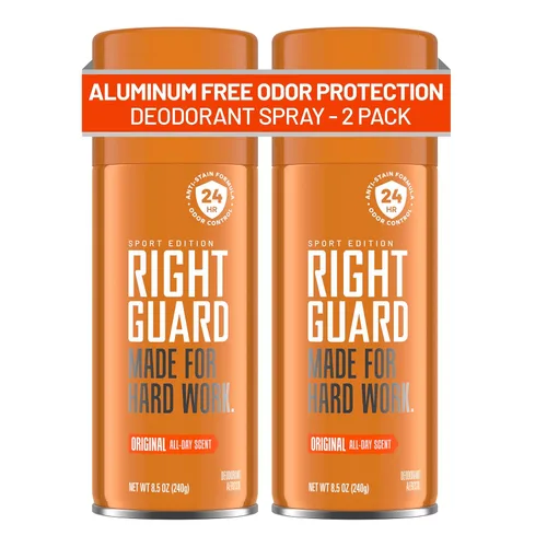 Right Guard Sport Original Scent Desodorante en Aerosol - Desodorante en aerosol de protección sin aluminio para hombres, bloquea el sudor,