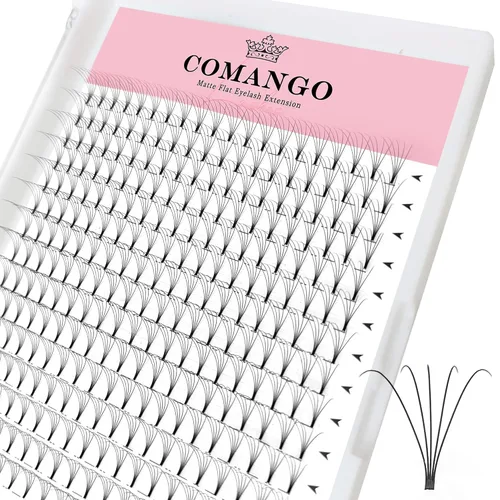 Miniatura 30 de CoMango Extensiones de pestañas de volumen 3D/4D/5D/6D/10D, grosor de 0.003 in, rizo C/D, tallo corto de 0.315-0.591 in, extensiones de pestañas