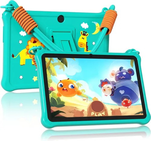 Miniatura 10 de PRITOM Tablet infantil de 7 pulgadas con cordón, tableta Android 13 de 32 GB con WiFi, cámara dual, educación, juegos, software para niños Azul