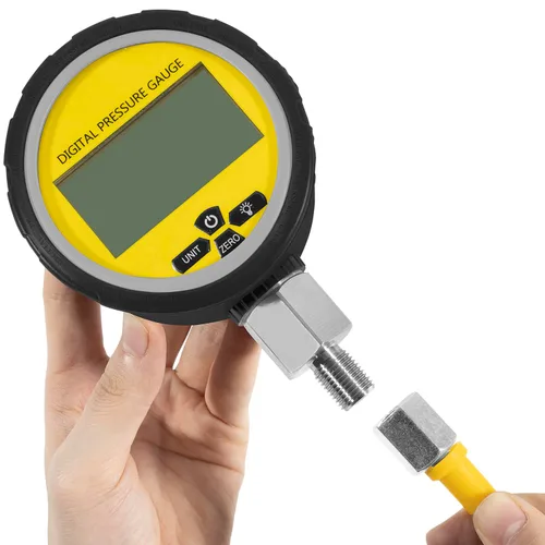 Miniatura 8 de Medidor de presión hidráulica digital 10000 PSI/700BAR con conector NPT de 1/4 pulgadas, probador de presión hidráulica con cubierta protectora