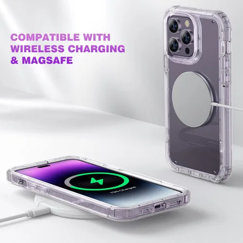 Miniatura 6 de Diaclara - Funda diseñada para iPhone 14 Pro Max de 6.7 pulgadas, resistente, cuerpo completo, con protector de pantalla sensible al tacto