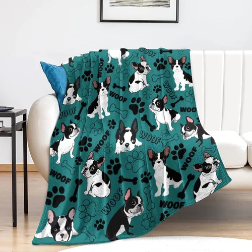 Miniatura 7 de Bonita manta de franela suave y acogedora de Boston Terrier, decoración de ropa de cama para niños y adultos, regalos para amantes de los perros