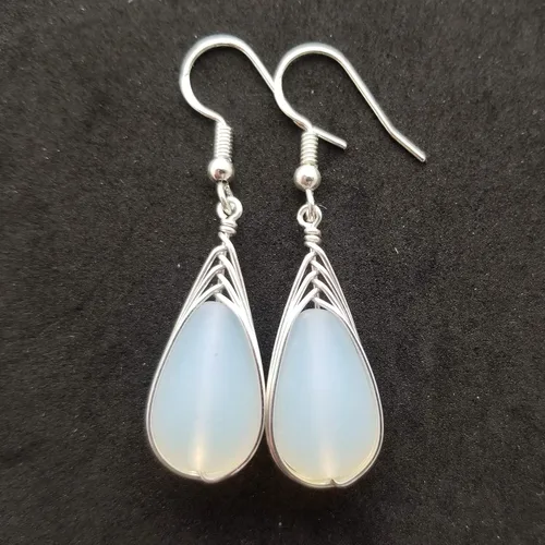 Miniatura 22 de Yinahawaii Handmade Sea Glass Earrings, Hawaiian Jewelry, Wire Braided Earrings Teardrop Earrings, Beach Jewelry Sea Glass Jewelry For Women Cobalt