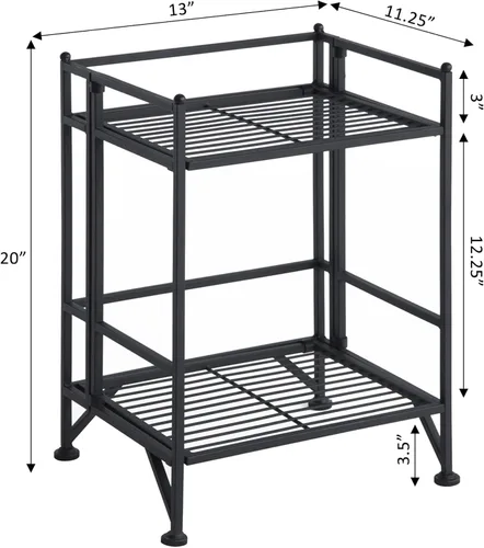 Miniatura 3 de Convenience Concepts Designs2Go - Estante para almacenamiento extra de 2 pisos, metal, plegable, Metal, Negro