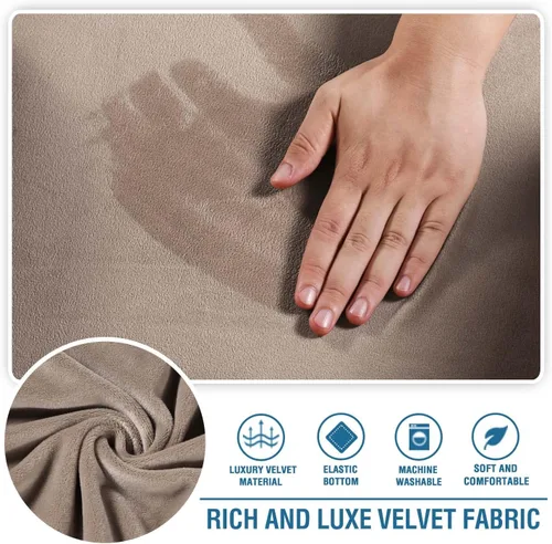 Miniatura 3 de H.VERSAILTEX Funda para Chaise Lounge de Interior de Terciopelo Funda Deslizable para Chaise de Alta Elasticidad Funda para Silla Lounge de Lujo sin