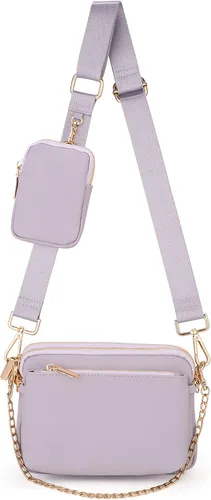 Miniatura 4 de UTO Pequeñas bolsas cruzadas para mujer, 3 en 1, diseño de moda, mini cangurera con correa
