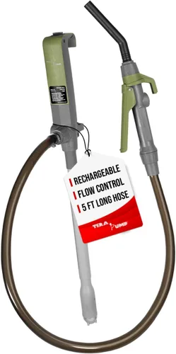 TERA PUMP Bomba de transferencia de líquido de batería recargable 2 veces más potente, flujo hasta 20% más rápido, 12.1 litros por minuto, boquilla