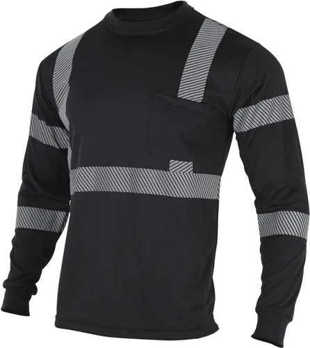 Miniatura 2 de FONIRRA Camisas reflectantes de seguridad de alta visibilidad para hombres ANSI Clase 3 Hi Vis, camisetas de trabajo de construcción de manga larga