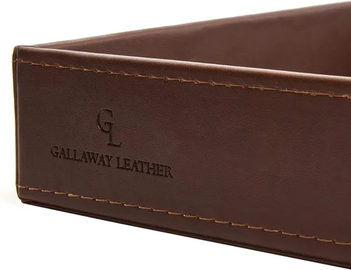 Miniatura 8 de GALLAWAY LEATHER Bandeja de valet para hombres - Organizador de mesita de noche Bandeja EDC para billetera y llaves - Bandeja recogetodo de cómoda
