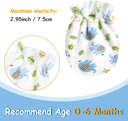 Miniatura 2 de Geyoga 24 pares de manoplas para bebé recién nacido sin rasguños, manoplas suaves elásticas para bebés de 0 a 6 meses, para niño o niña