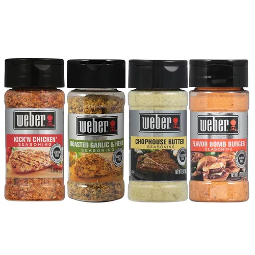 Miniatura 5 de Weber Set de condimentos Ultimate Grilling con ajo asado y hierbas, Kick'n Chicken, Gourmet Burger y condimentos Chicago Steak