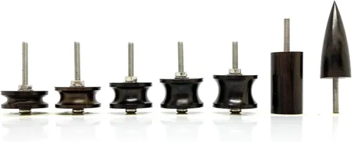 7pcs Black Ebony Wood Leather Burnisher: cabeza pulida eléctrica, fácil de usar. Profesional para bruñido de bordes y pliegues, compatible con