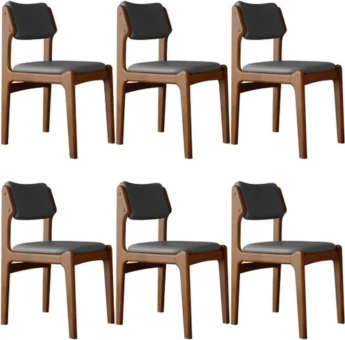 Miniatura 47 de YVYKFZD Wooden Dining Chairs Set, Leather Dining Room Chair with Back, Upholstered Kitchen Chairs, Armless Living Room Chair, for Bedroom Offices