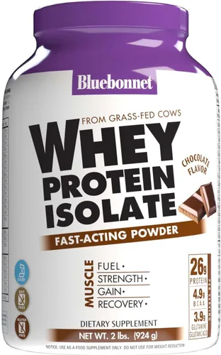 Miniatura 16 de Bluebonnet Nutrition Whey Protein - Polvo aislado de proteína de vacas alimentadas con pasto, sin azúcar añadido, sin gluten ni soja, lácteos