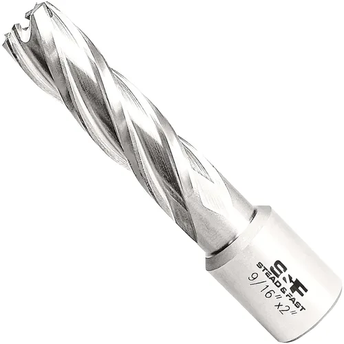 Miniatura 25 de S&F STEAD & FAST Cortador anular, diámetro de corte de 9/16" x 1" profundidad de corte para prensa de taladro magnética, brocas Mag con pasador
