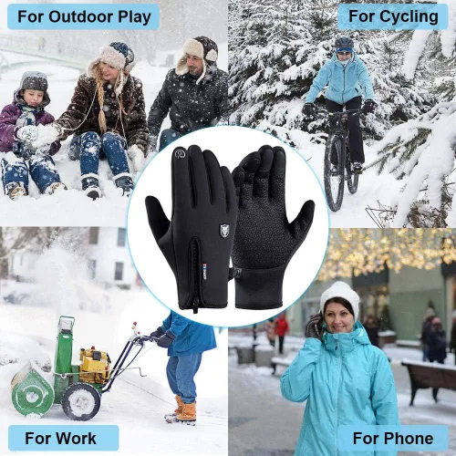 Miniatura 6 de Guantes de invierno para hombres y mujeres, guante térmico resistente al viento y al agua para clima frío, guantes con pantalla táctil para mantener