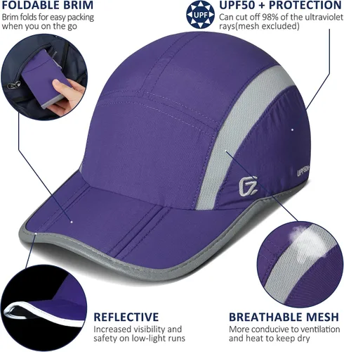 Miniatura 2 de GADIEMKENSD Sombrero reflectante plegable para exteriores, diseño sin estructura, protección solar UPF 50+, sombreros deportivos para mujeres